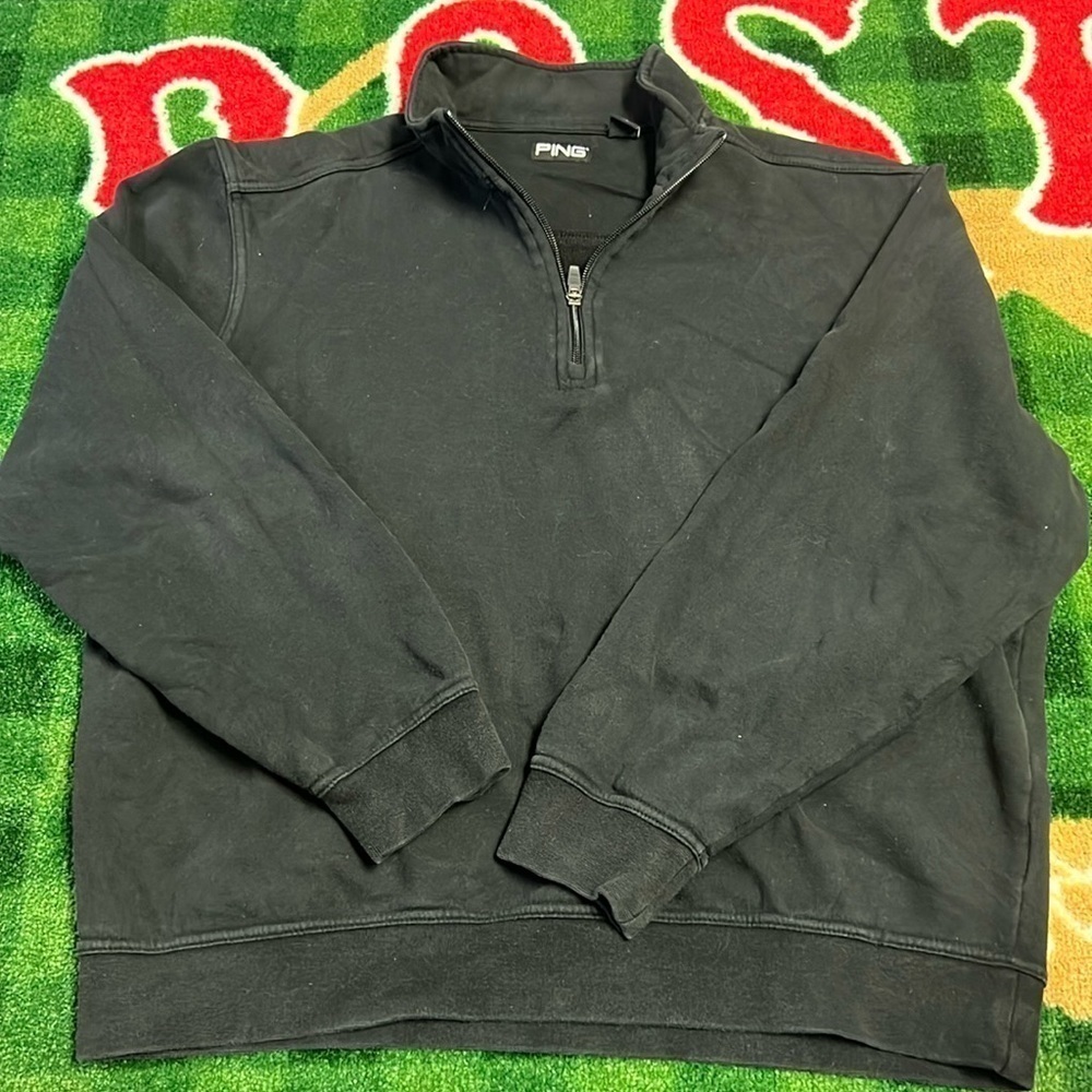 Ping Golf Sweatshirt Mens Medium Black 1/4 Zip Pullover Activewear